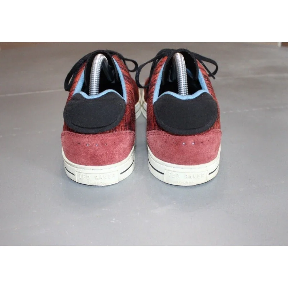 TED BAKER LONDON Chinat Red Black Knit Sneakers Men’s US 8.5 EU 41.5 Casual‎